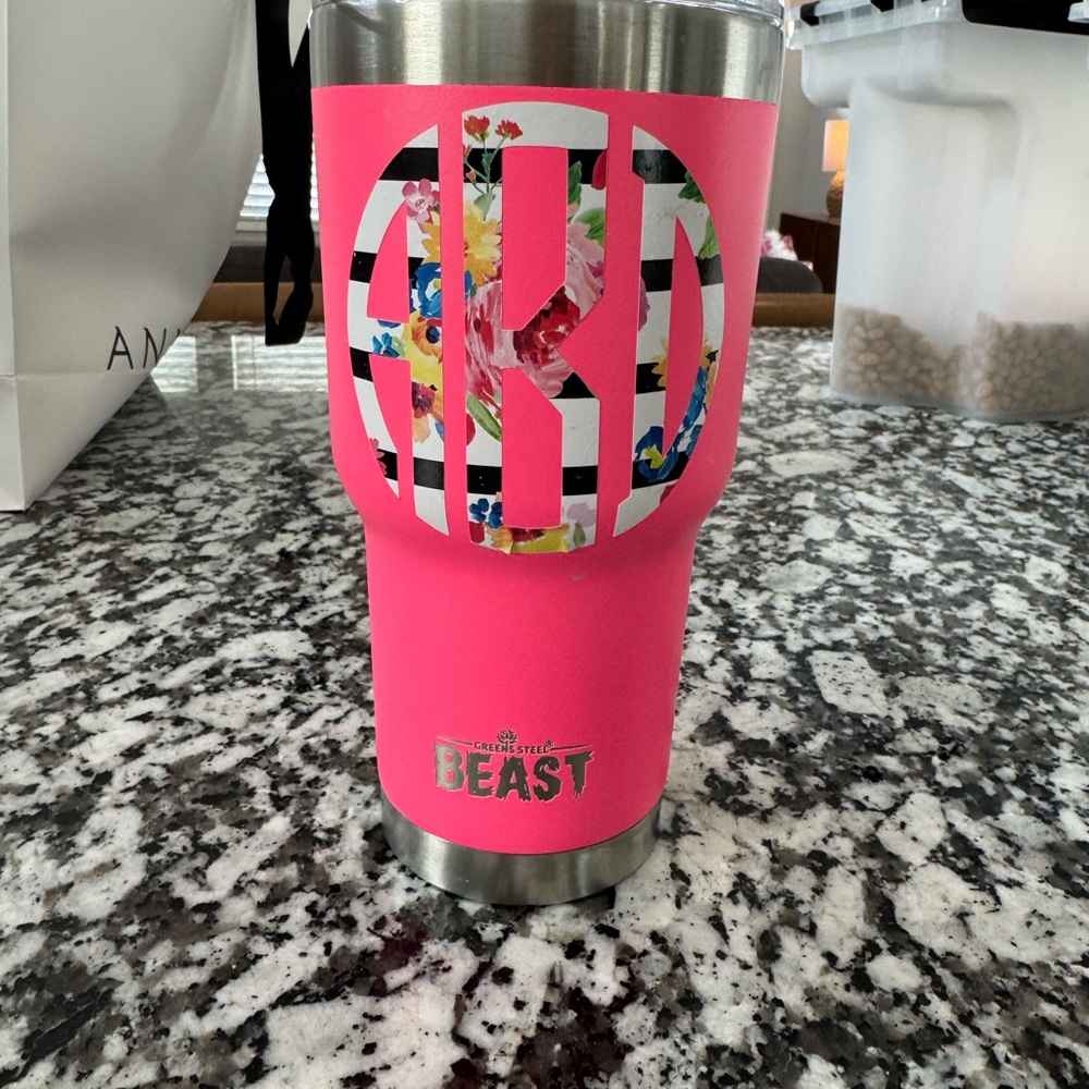 BEAST FASHION Pink Floral Tumbler
